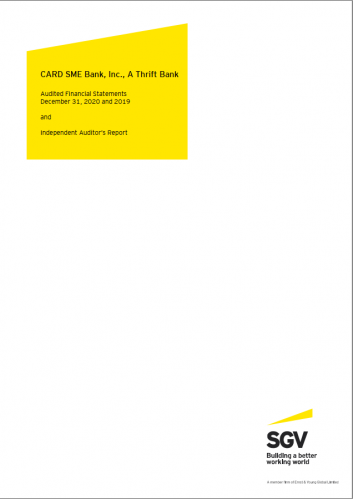 CARD SME Bank, Inc. FS 2020
